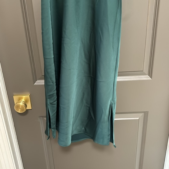 Sam Edelman green satin slip dress 8 - Picture 3 of 5